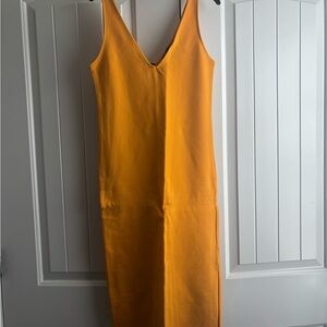 Stylish Mustard Yellow Sleeveless Midi Dress